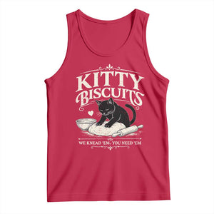 Kitty Biscuits We Knead Em You Need Em Tank Top Funny Black Cat Making Biscuits Baking
