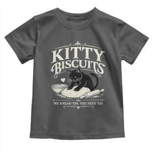 Kitty Biscuits We Knead Em You Need Em Toddler T Shirt Funny Black Cat Making Biscuits Baking TS12 Dark Heather Print Your Wear