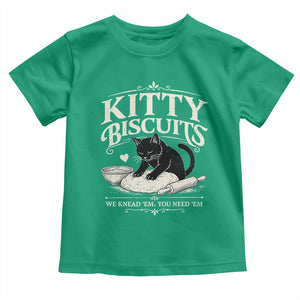 Kitty Biscuits We Knead Em You Need Em Toddler T Shirt Funny Black Cat Making Biscuits Baking TS12 Irish Green Print Your Wear