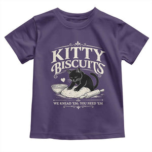 Kitty Biscuits We Knead Em You Need Em Toddler T Shirt Funny Black Cat Making Biscuits Baking TS12 Purple Print Your Wear