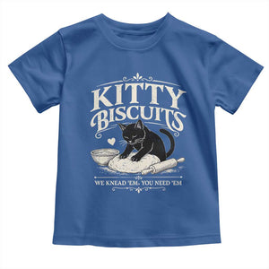 Kitty Biscuits We Knead Em You Need Em Toddler T Shirt Funny Black Cat Making Biscuits Baking TS12 Royal Blue Print Your Wear