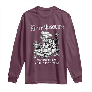 Funny Kitty Biscuits Bakery Long Sleeve Shirt We Knead Em You Need Em
