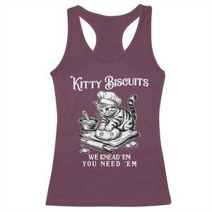 Funny Kitty Biscuits Bakery Racerback Tank Top We Knead Em You Need Em
