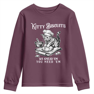 Funny Kitty Biscuits Bakery Youth Sweatshirt We Knead Em You Need Em