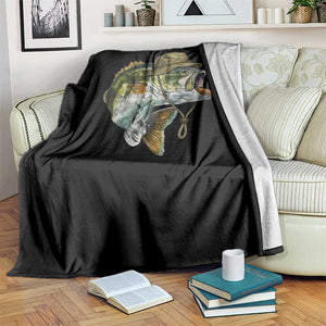 Funny Smoking Bass Fish Throw Blanket Bass Fishing Lover Graphic