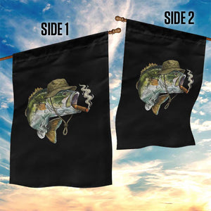 Funny Smoking Bass Fish Garden Flag Bass Fishing Lover Graphic