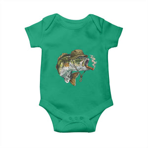 Funny Smoking Bass Fish Baby Onesie Bass Fishing Lover Graphic