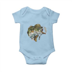Funny Smoking Bass Fish Baby Onesie Bass Fishing Lover Graphic