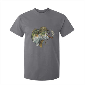 Funny Smoking Bass Fish T Shirt For Kid Bass Fishing Lover Graphic