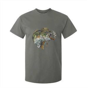 Funny Smoking Bass Fish T Shirt For Kid Bass Fishing Lover Graphic