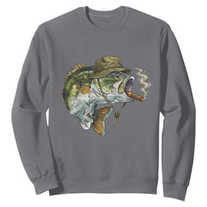 Funny Smoking Bass Fish Sweatshirt Bass Fishing Lover Graphic