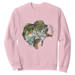 Funny Smoking Bass Fish Sweatshirt Bass Fishing Lover Graphic