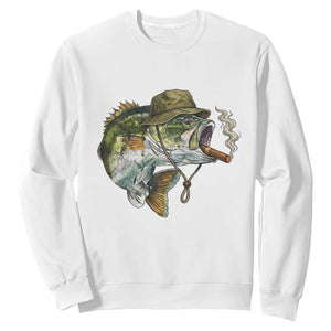 Funny Smoking Bass Fish Sweatshirt Bass Fishing Lover Graphic