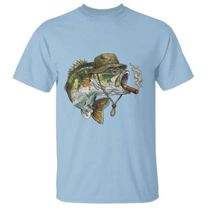 Funny Smoking Bass Fish T Shirt Bass Fishing Lover Graphic