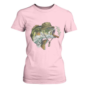 Funny Smoking Bass Fish T Shirt For Women Bass Fishing Lover Graphic