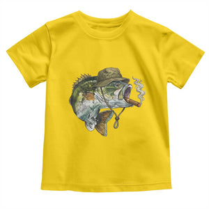 Funny Smoking Bass Fish Toddler T Shirt Bass Fishing Lover Graphic TS12 Daisy Print Your Wear