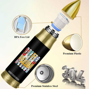 Funny Striped Teacher Back To School Bullet Tumbler Here We Go Again Welcome Back