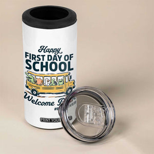 School Bus Driver Gift 4 in 1 Can Cooler Tumbler Happy First Day Of School