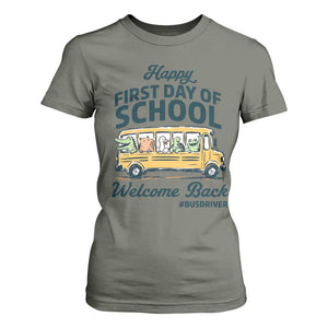 School Bus Driver Gift T Shirt For Women Happy First Day Of School