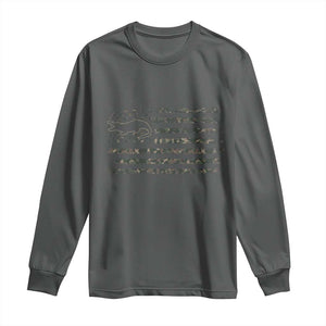 Alligator Hunting Camo American Flag Long Sleeve Shirt Louisiana Bayou Hunter Gift