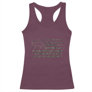 Alligator Hunting Camo American Flag Racerback Tank Top Louisiana Bayou Hunter Gift
