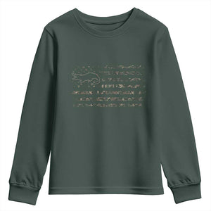 Alligator Hunting Camo American Flag Youth Sweatshirt Louisiana Bayou Hunter Gift
