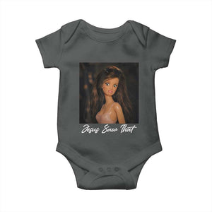 Funny Sassy Christian Doll Face Meme Baby Onesie Jesus Saw That