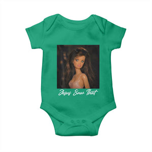 Funny Sassy Christian Doll Face Meme Baby Onesie Jesus Saw That