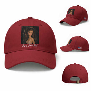 Funny Sassy Christian Doll Face Meme Baseball Cap Jesus Saw That TS12 Baseball Cap Universal Fit Cherry Red Print Your Wear