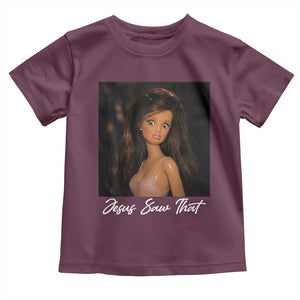 Funny Sassy Christian Doll Face Meme Toddler T Shirt Jesus Saw That
