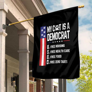 Funny My Cat Is A Democrat Garden Flag Lazy Cat Political Humor