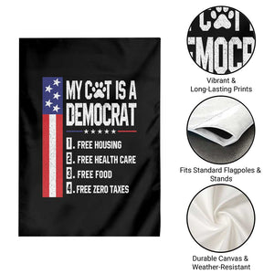 Funny My Cat Is A Democrat Garden Flag Lazy Cat Political Humor