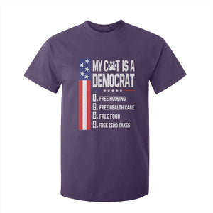 Funny My Cat Is A Democrat T Shirt For Kid Lazy Cat Political Humor