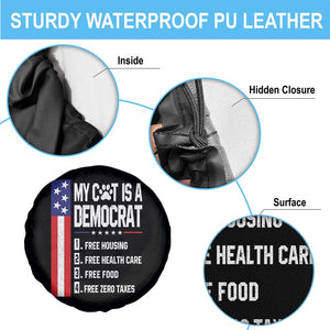 Funny My Cat Is A Democrat Spare Tire Cover Lazy Cat Political Humor