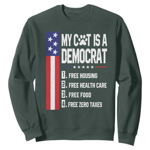 Funny My Cat Is A Democrat Sweatshirt Lazy Cat Political Humor