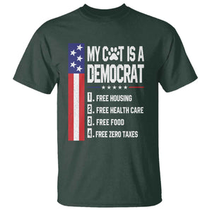 Funny My Cat Is A Democrat T Shirt Lazy Cat Political Humor