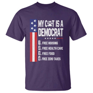 Funny My Cat Is A Democrat T Shirt Lazy Cat Political Humor