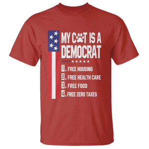 Funny My Cat Is A Democrat T Shirt Lazy Cat Political Humor