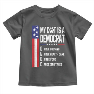 Funny My Cat Is A Democrat Toddler T Shirt Lazy Cat Political Humor