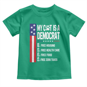 Funny My Cat Is A Democrat Toddler T Shirt Lazy Cat Political Humor