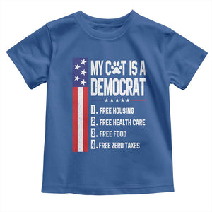 Funny My Cat Is A Democrat Toddler T Shirt Lazy Cat Political Humor