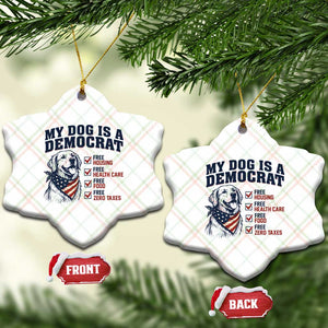 Funny Political Satire Dog Owner Gift Ceramic Ornament My Dog Is A Democrat