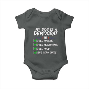 My Dog Is A Democrat Baby Onesie Funny Political Satire Graphic