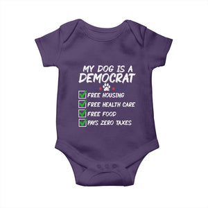 My Dog Is A Democrat Baby Onesie Funny Political Satire Graphic