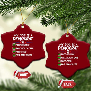 My Dog Is A Democrat Ceramic Ornament Funny Political Satire Graphic