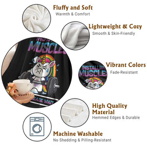 Installing Muscles Please Wait Throw Blanket Cute Unicorn Gym Workout Gift TS12 Print Your Wear