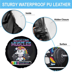 Installing Muscles Please Wait Spare Tire Cover Cute Unicorn Gym Workout Gift TS12 Print Your Wear