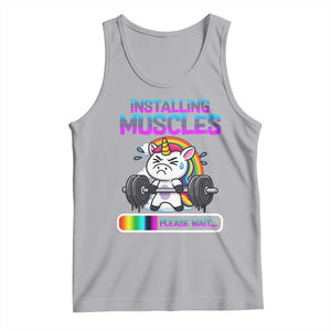Installing Muscles Please Wait Tank Top Cute Unicorn Gym Workout Gift TS12 Athletic Heather Print Your Wear