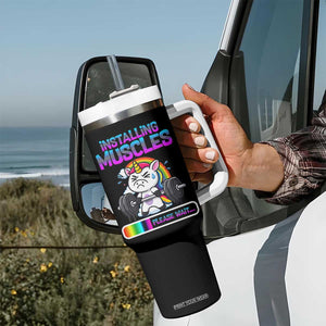 Installing Muscles Please Wait Tumbler With Handle Cute Unicorn Gym Workout Gift TS12 Print Your Wear