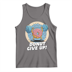 Donut Give Up Tank Top Funny Gym Workout Donut Lover Gift TS12 Deep Heather Print Your Wear